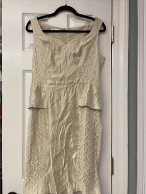 Ivory Lace Cocktail Dress by London Times. Size 10. Wedding Special Event Lined